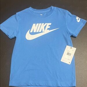 Nike Blue Tee with White Swoosh Logo